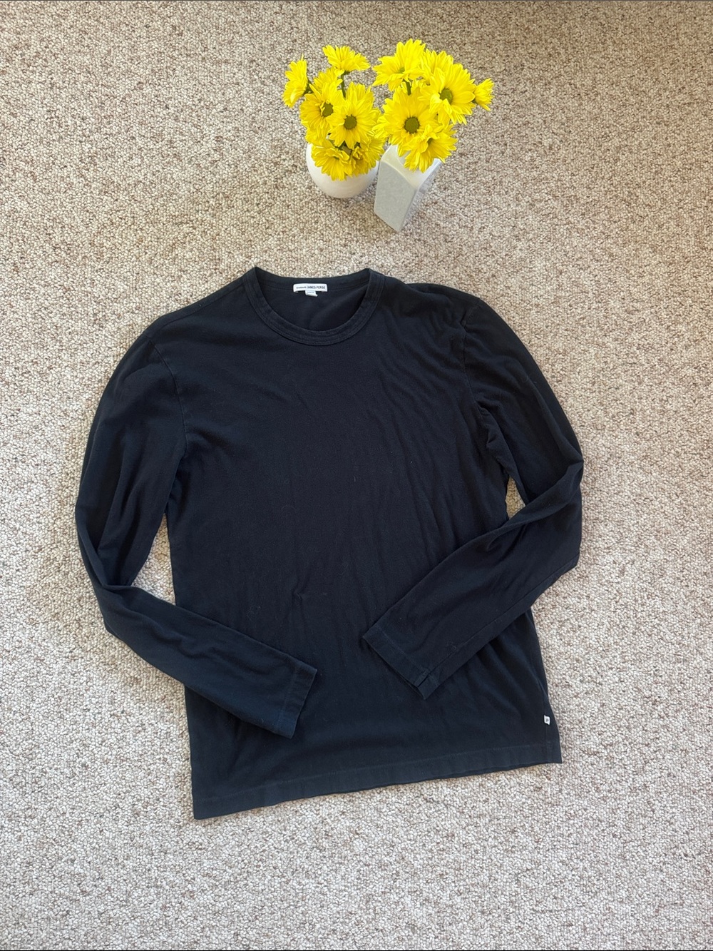 James Perse Black Long-Sleeve Crewneck Tee
